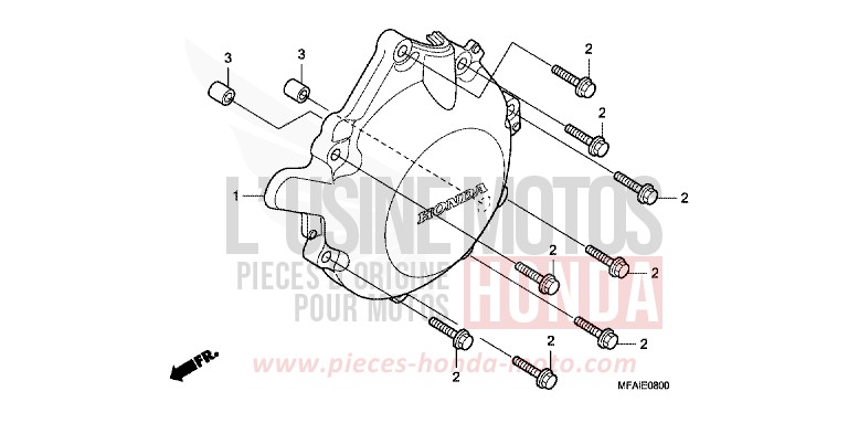 A.C. GENERATOR COVER for CBF1000 ABS PEARL SIENA RED (R320) from 2008